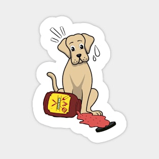 Funny big Dog spilled BBQ sauce Magnet