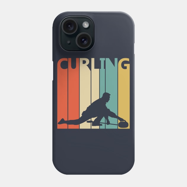 Vintage Retro Curling Player Gift Phone Case by GWENT