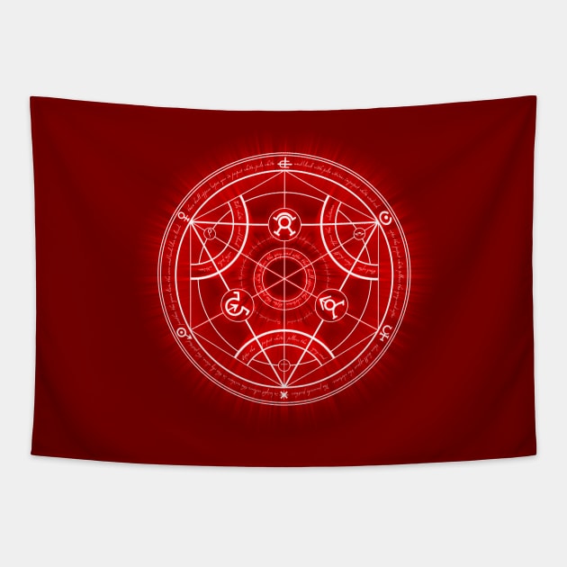 Human Transmutation Circle -red- Tapestry by R-evolution_GFX