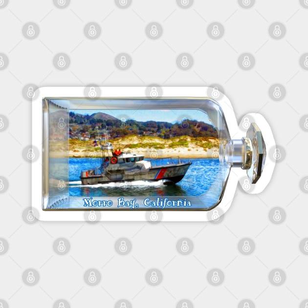 Ship In A Bottle Morro Bay California Magnet by 2HivelysArt