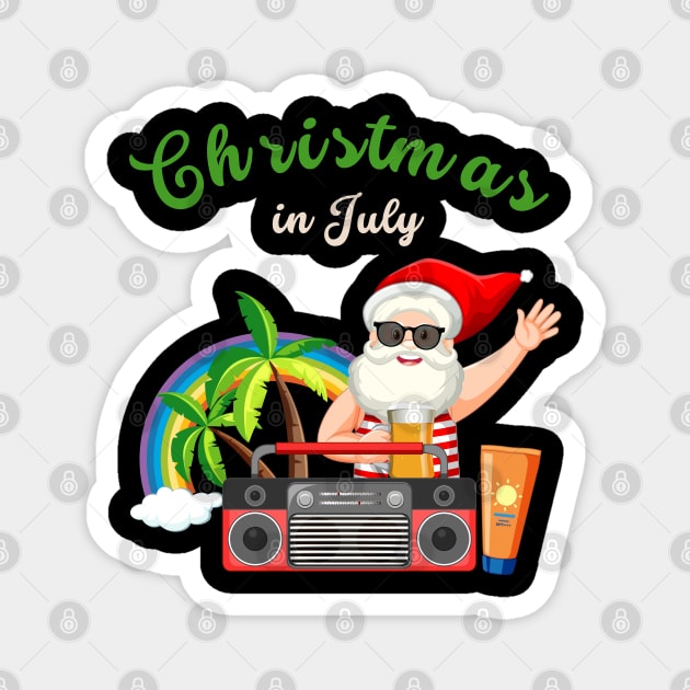 Christmas in July- Santa Christmas Magnet by Leonitrias Welt