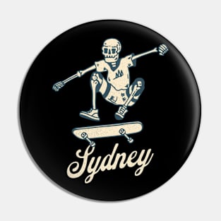 Sydney, Australia Bony Skaters Skateboarding Vacationing Pin