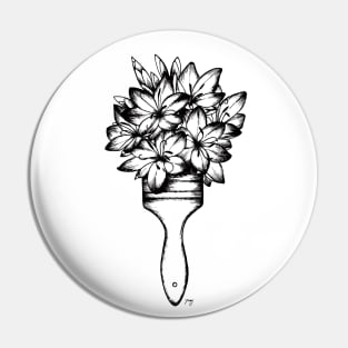 Floral Paint Brush Pin