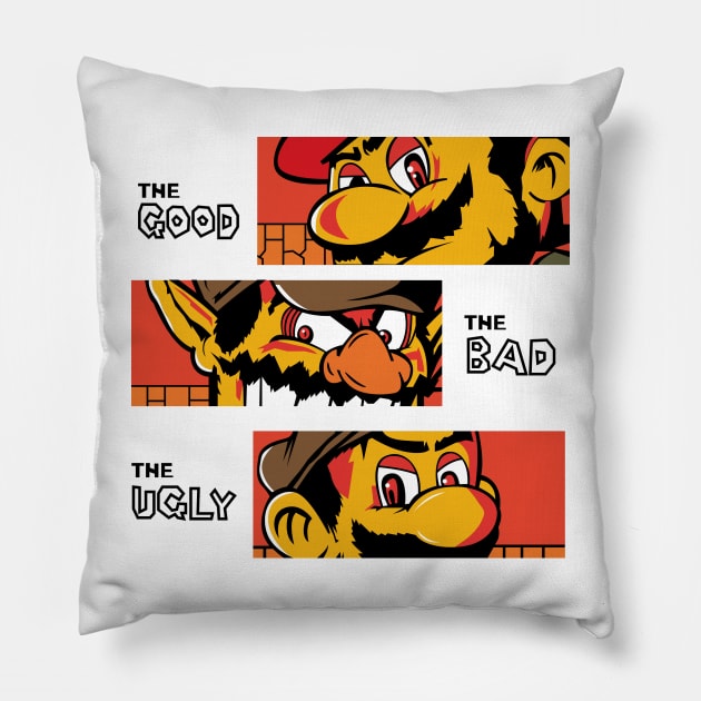 The Good, Bad and Ugly Pillow by seanartzy