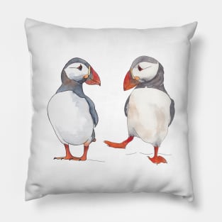 Puffin friends dancing - illustration Pillow