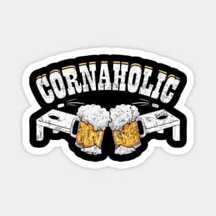 Cornaholic Funny Cornhole And Beer Magnet