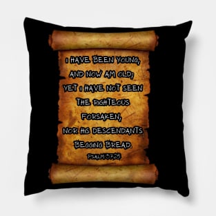 Righteous NOT forsaken Psalm 37:25 Pillow