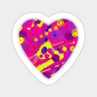 3d Neon heart Magnet