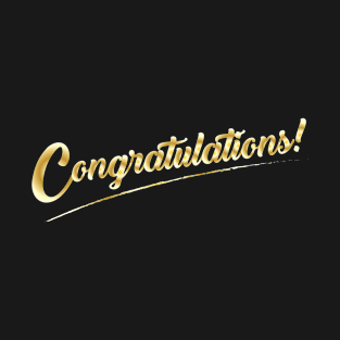 Congratulations! Gold Lettering Holiday Calligraphy Design T-Shirt