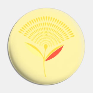 Mid Century Modern Dandelion Seed Head In Aspen Yellow Pin