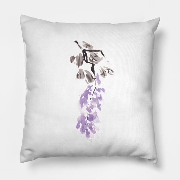 Wisteria Pillow by Ink Note Vibes