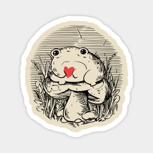 Cottagecore chonky heart frog Magnet