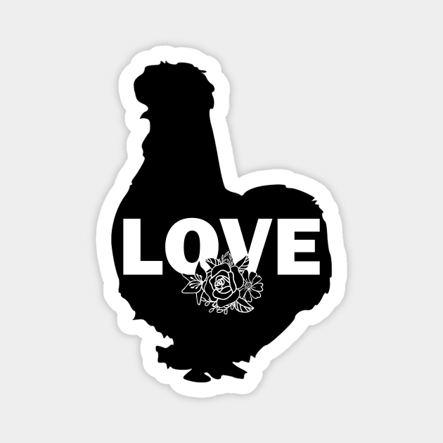 Silkie chicken love Magnet by Life thats good studio