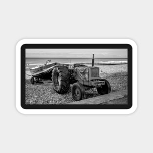 Tractor and fishing boat on Cromer beach, Norfolk Magnet