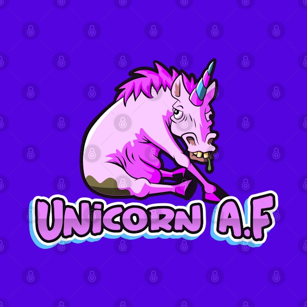 Unicorn AF, Funny Cute, Unicorn Gift, Unicorn Meme by Outrageous Tees