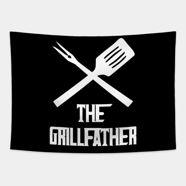 the grillfather (funny apron for dads / fathers) version 2 Tapestry by acatalepsys 