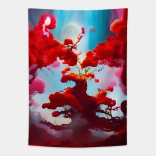 Abstract red trees Tapestry