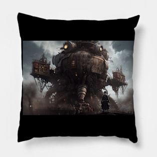 Dangerous Crab like Steampunk machine abstract Pillow