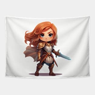 Heroic Fantasy Fighter Girl Tapestry