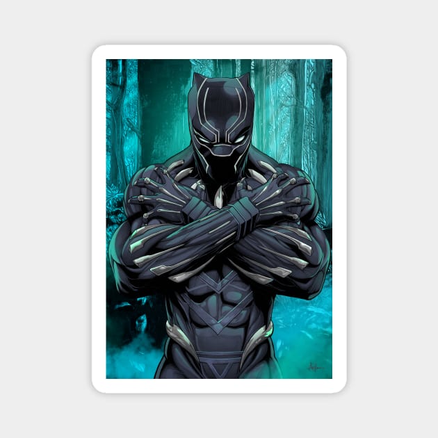 BLACK PANTHER (NEW COLOURS) Magnet by LeviCleemanArt