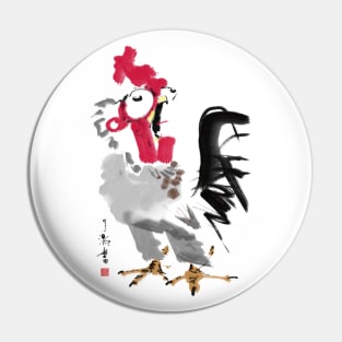 Rooster Crow Cartoon Pin