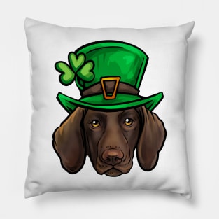 St Patricks Day German Shorthaired Pointer Pillow