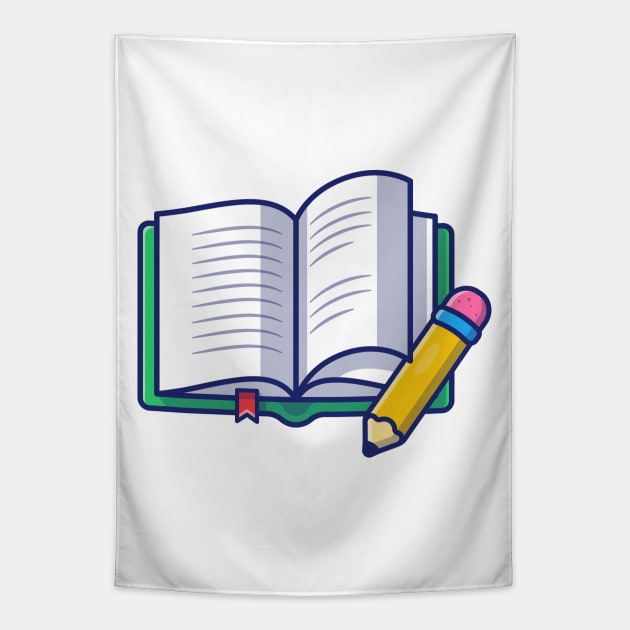 Note book with pen cartoon Tapestry by Catalyst Labs