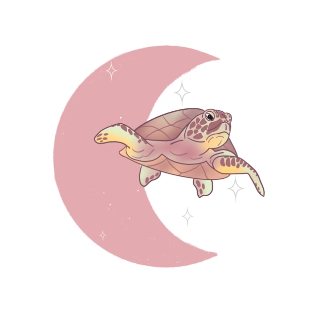 Sea Turtle Crescent - Rose by eeliseart