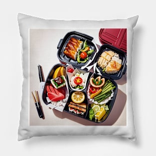 Poodle Pattern Hidden in Sushi Illustration Pillow