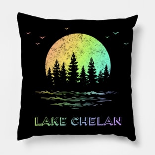 Lake Chelan Washington Outdoor Family Vacation Rainbow Pillow