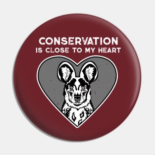 African Painted Dog Conservation Heart Pin