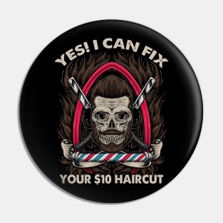 Bearded Barber Skull | Can Fix Your $10 Haircut | Hair Cut Pin