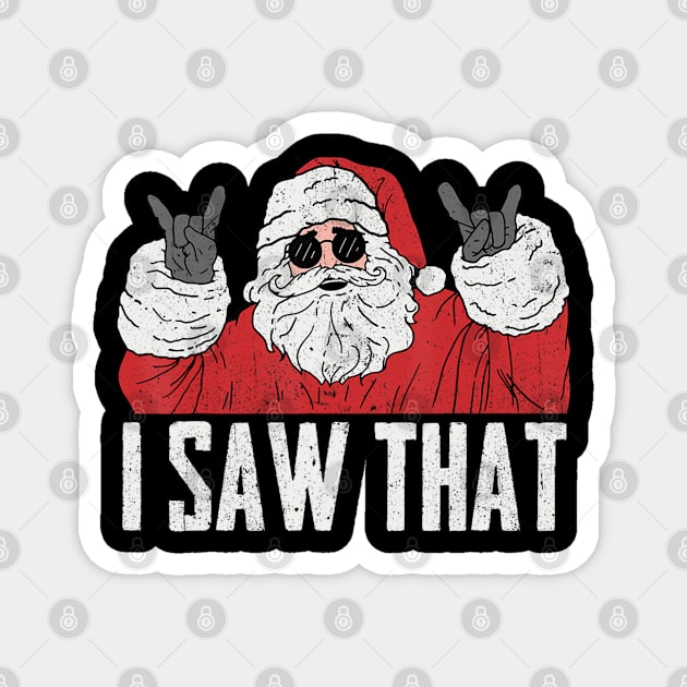 I Saw That Cool Santa Claus Rockin' Christmas Retro Magnet by Mitsue Kersting