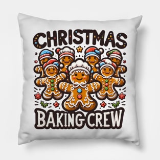 Christmas Baking Crew Vintage Gingerbread Men Pillow