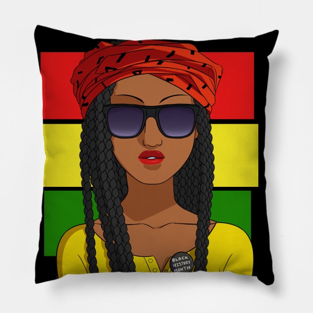 Black Girl Magic African American Pride Pillow by Noseking