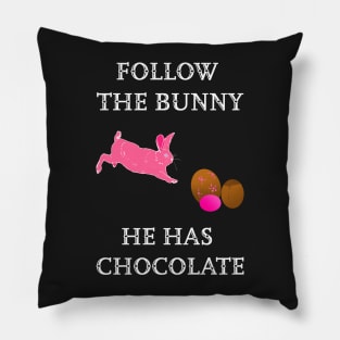 Follow the Bunny he has chocolate Pillow