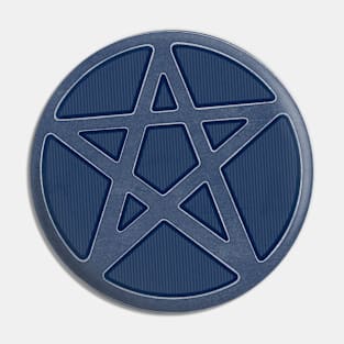 Blue Stone Effect Pentagram Pin