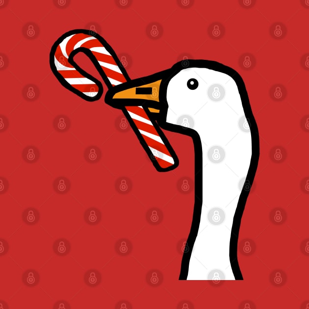 Christmas Portrait Goose Gamer with Candy Cane by ellenhenryart