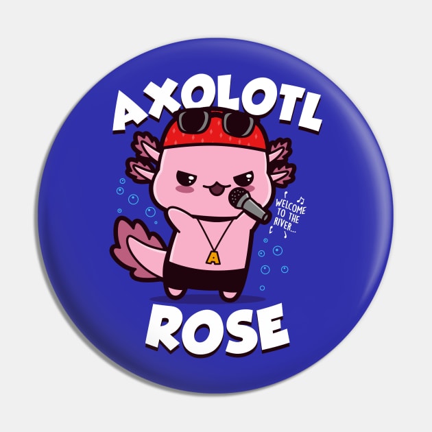 Funny Cute Axl Rose Rocker Axolotl Gift For Axolotl Lovers Pin by Originals By Boggs