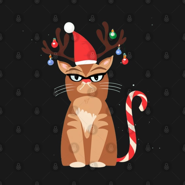 Grumpy Christmas Cat. Christmas Cat 2024 by BukovskyART