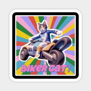 Biker Cat,Racer Cat Magnet