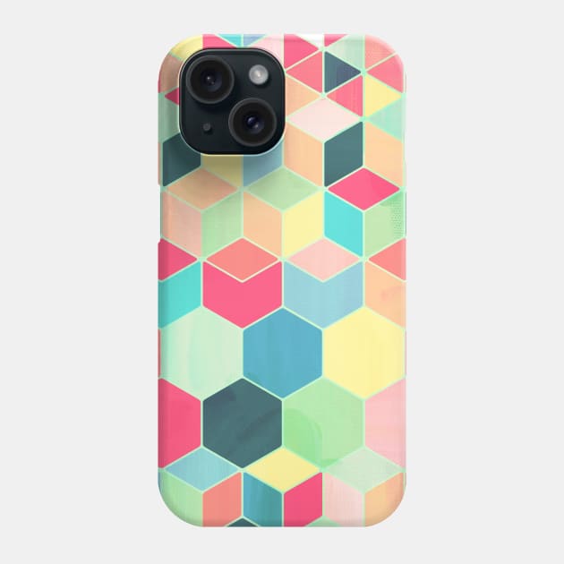 Yummy Summer Colour Honeycomb Pattern Phone Case by micklyn