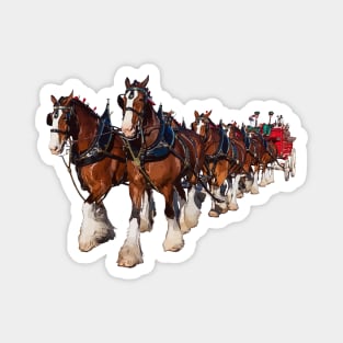 Clydesdale Eight Horse Hitch Magnet