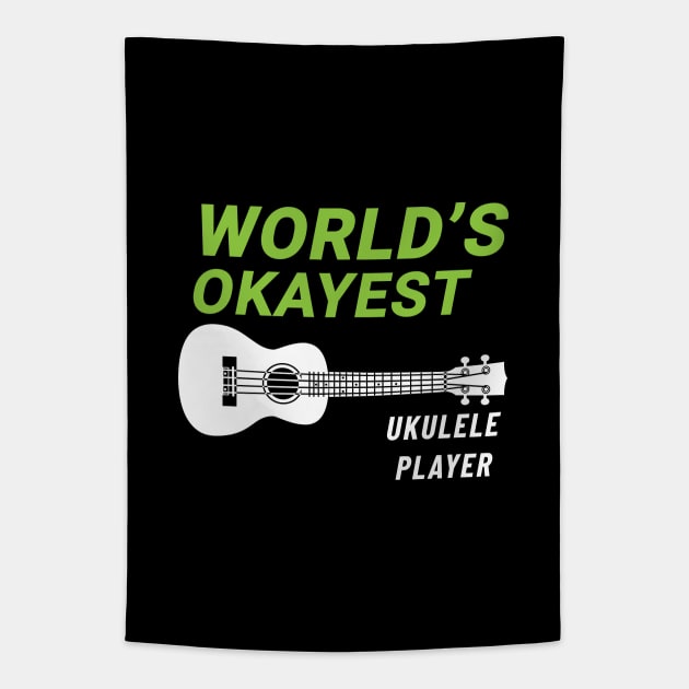 World's Okayest Ukulele Player Ukulele Dark Theme Tapestry by nightsworthy