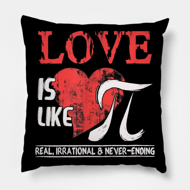 Love Is Like Pi  Pi Day Math Teacher Pillow by FONSbually