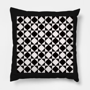 two tone black and white pattern with squares and diamonds Pillow