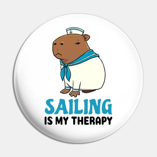 Sailing is my therapy Capybara Sailor Pin