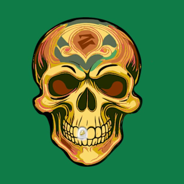 SKULL W/ GOLD TOOTH by MADMONKEEZ