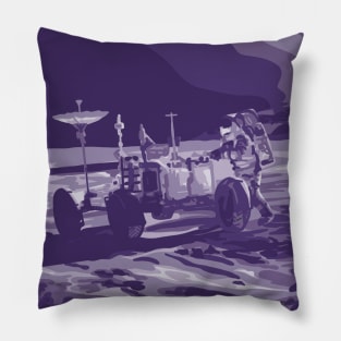 1969 Moon Landing Painting Pillow