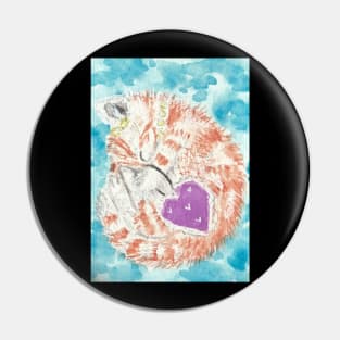 Cute orange tabby kitten art Pin